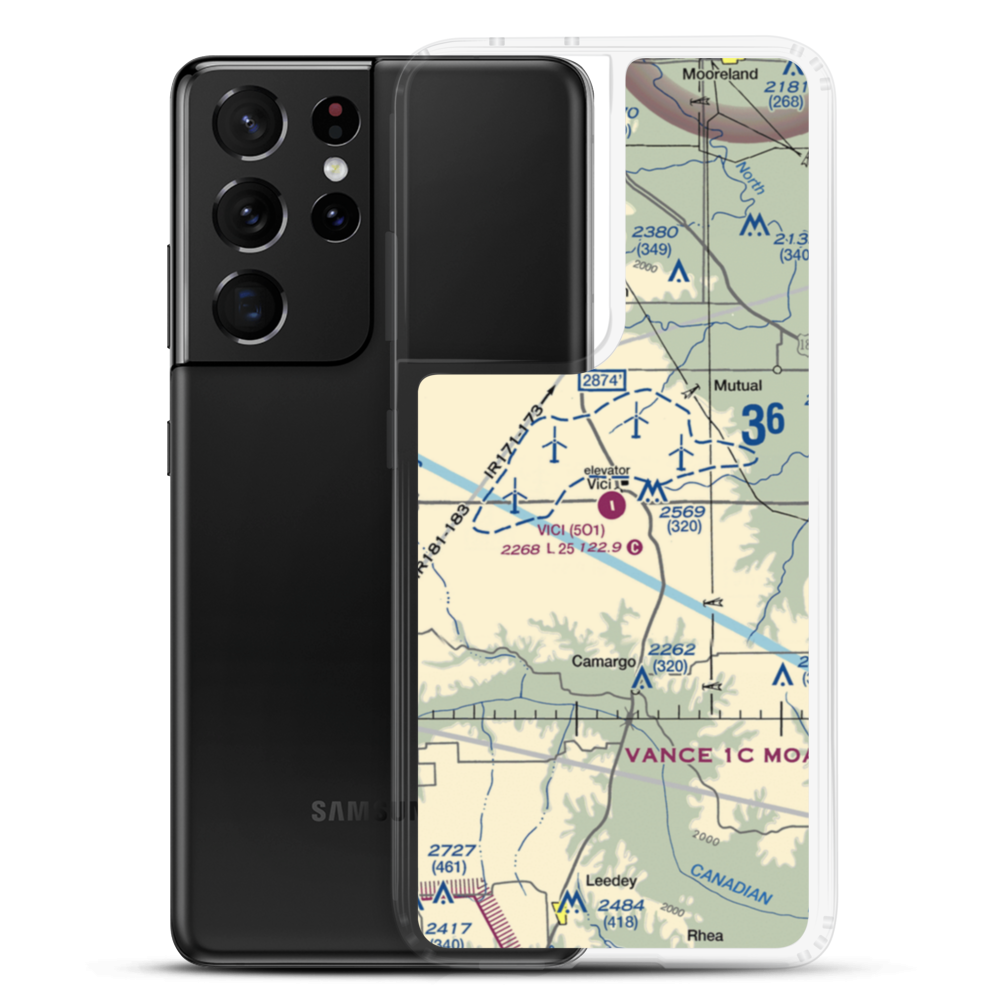 Vici Municipal Airport (5O1) VFR Sectional Samsung Case Samsung Galaxy S21 Ultra model shown
