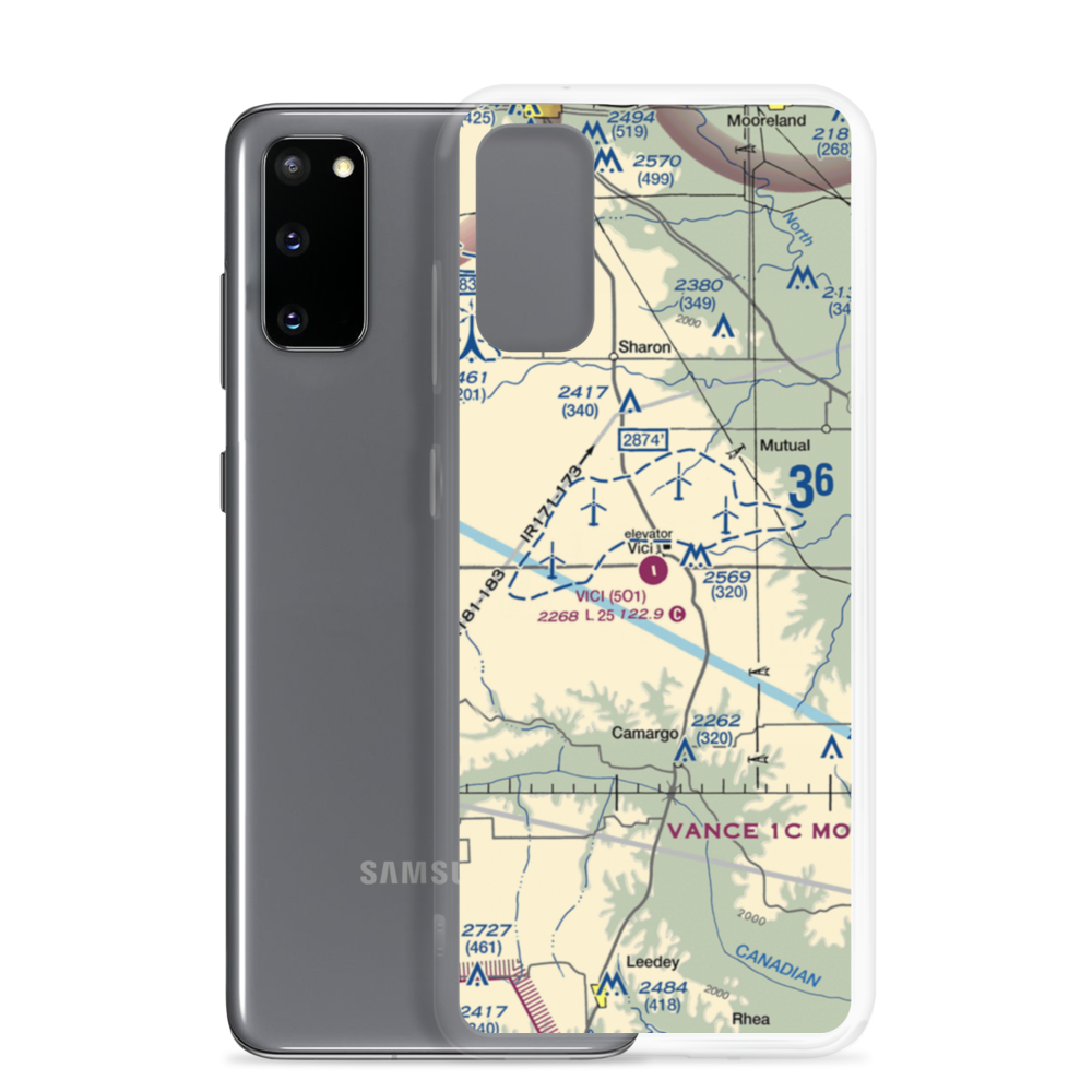 Vici Municipal Airport (5O1) VFR Sectional Samsung Case Samsung Galaxy S20 model shown
