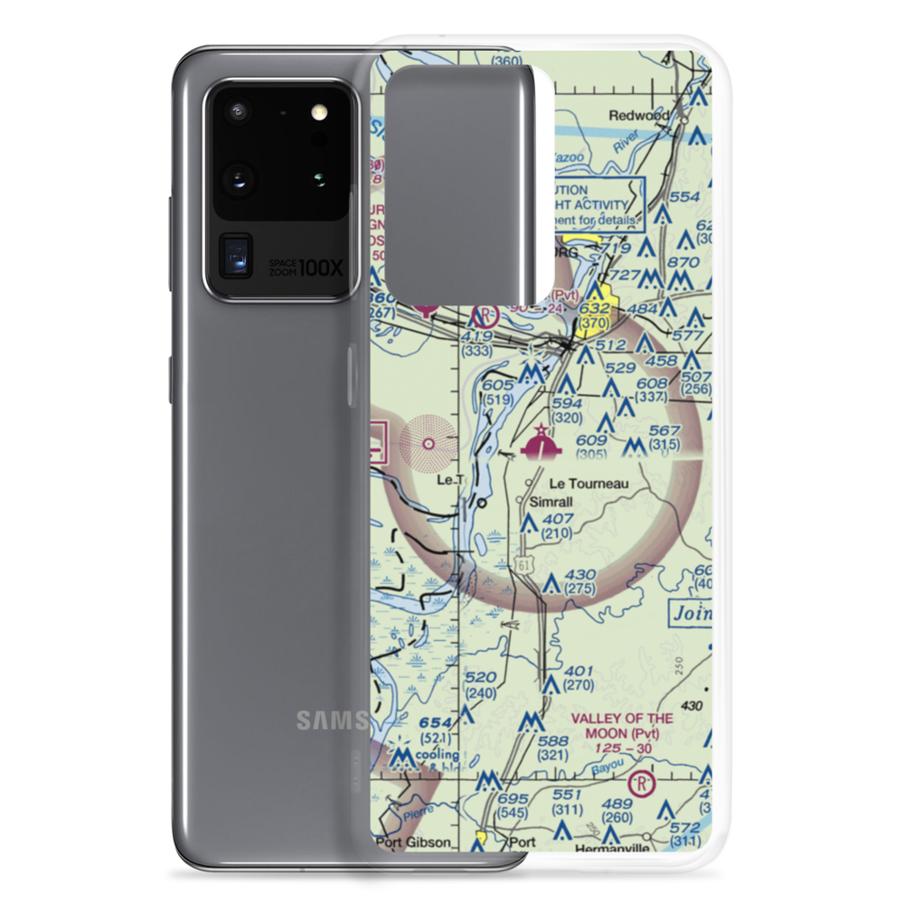 Vicksburg Municipal Airport (VKS) VFR Sectional Samsung Case Samsung Galaxy S20 Ultra model shown