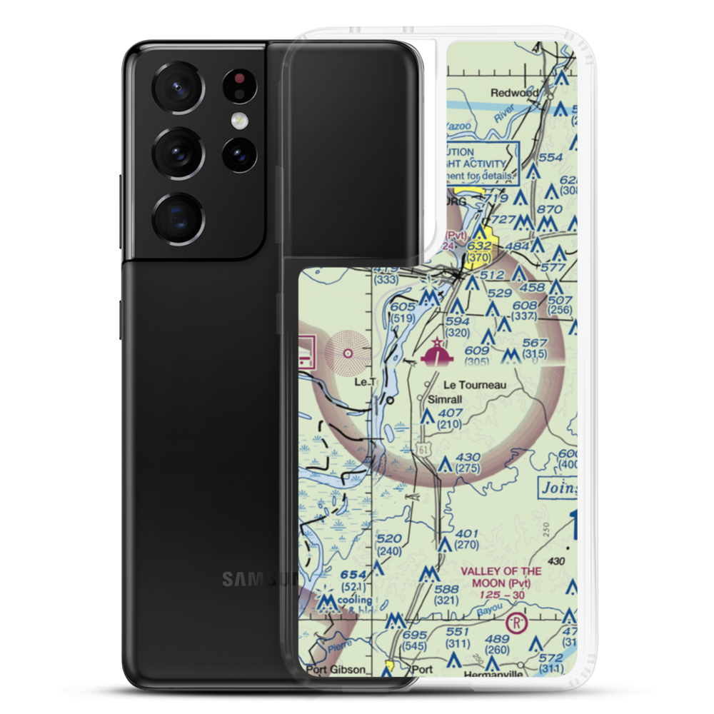 Vicksburg Municipal Airport (VKS) VFR Sectional Samsung Case Samsung Galaxy S21 Ultra model shown