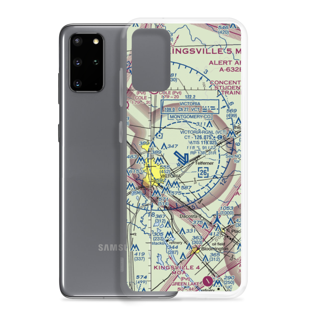 Victoria Regional Airport (VCT) VFR Sectional Samsung Case Samsung Galaxy S20 Plus model shown
