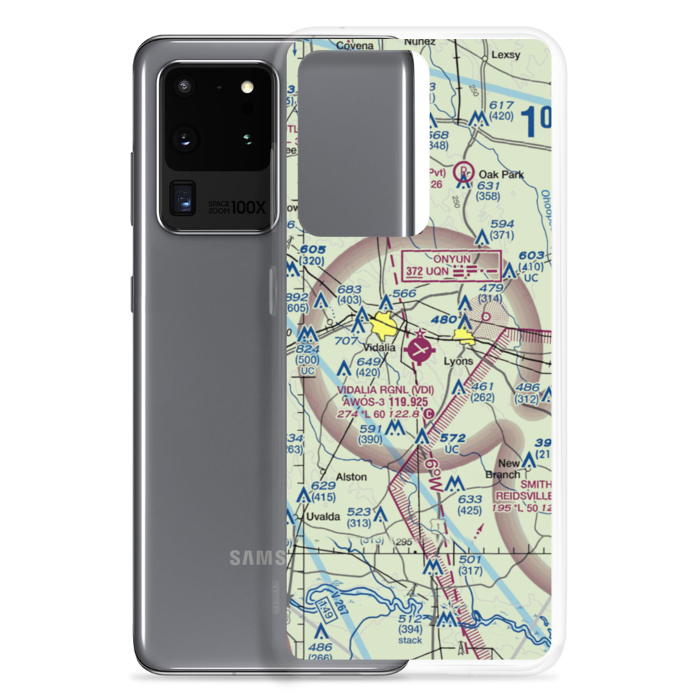 Vidalia Regional Airport (VDI) VFR Sectional Samsung Case Samsung Galaxy S20 Ultra model shown