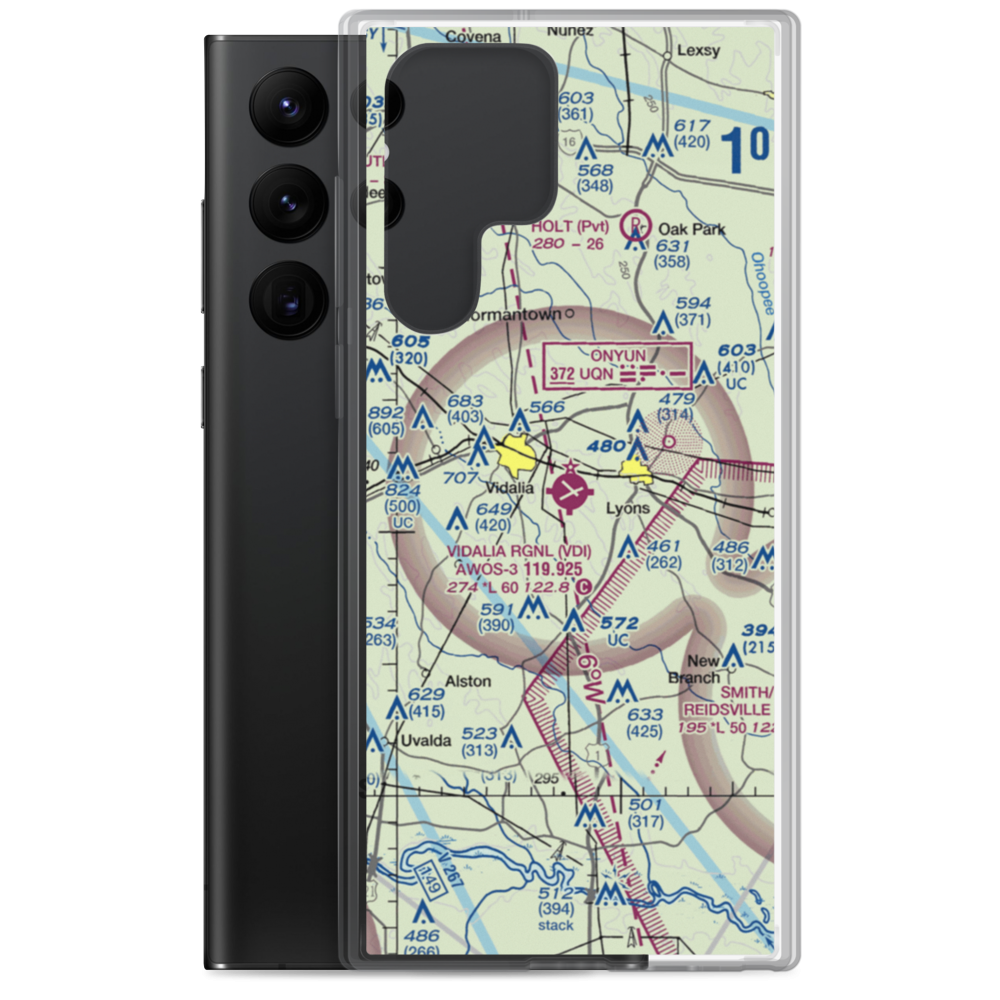 Vidalia Regional Airport (VDI) VFR Sectional Samsung Case Samsung Galaxy S22 Ultra model shown