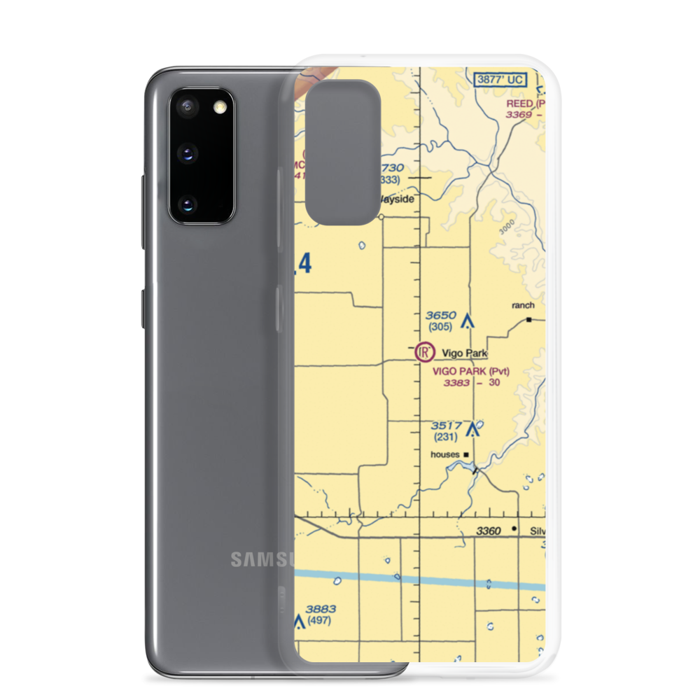 Vigo Park Airport (1TA2) VFR Sectional Samsung Case Samsung Galaxy S20 model shown
