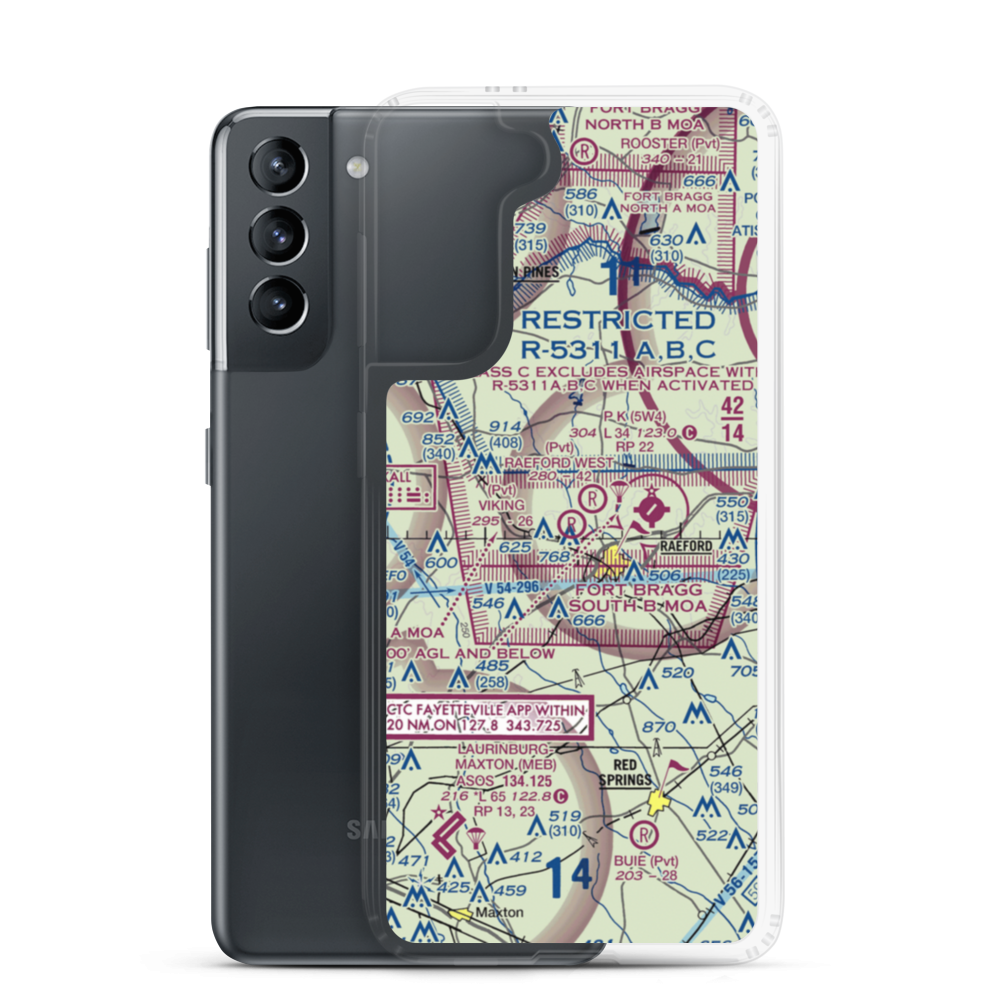 Viking Airport (94NC) VFR Sectional Samsung Case Samsung Galaxy S21 model shown