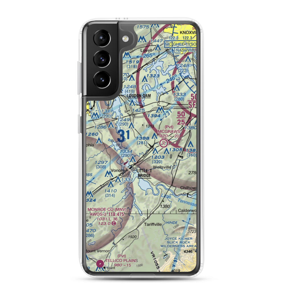 Village Airport (0TN2) VFR Sectional Samsung Case Samsung Galaxy S21 Plus model shown