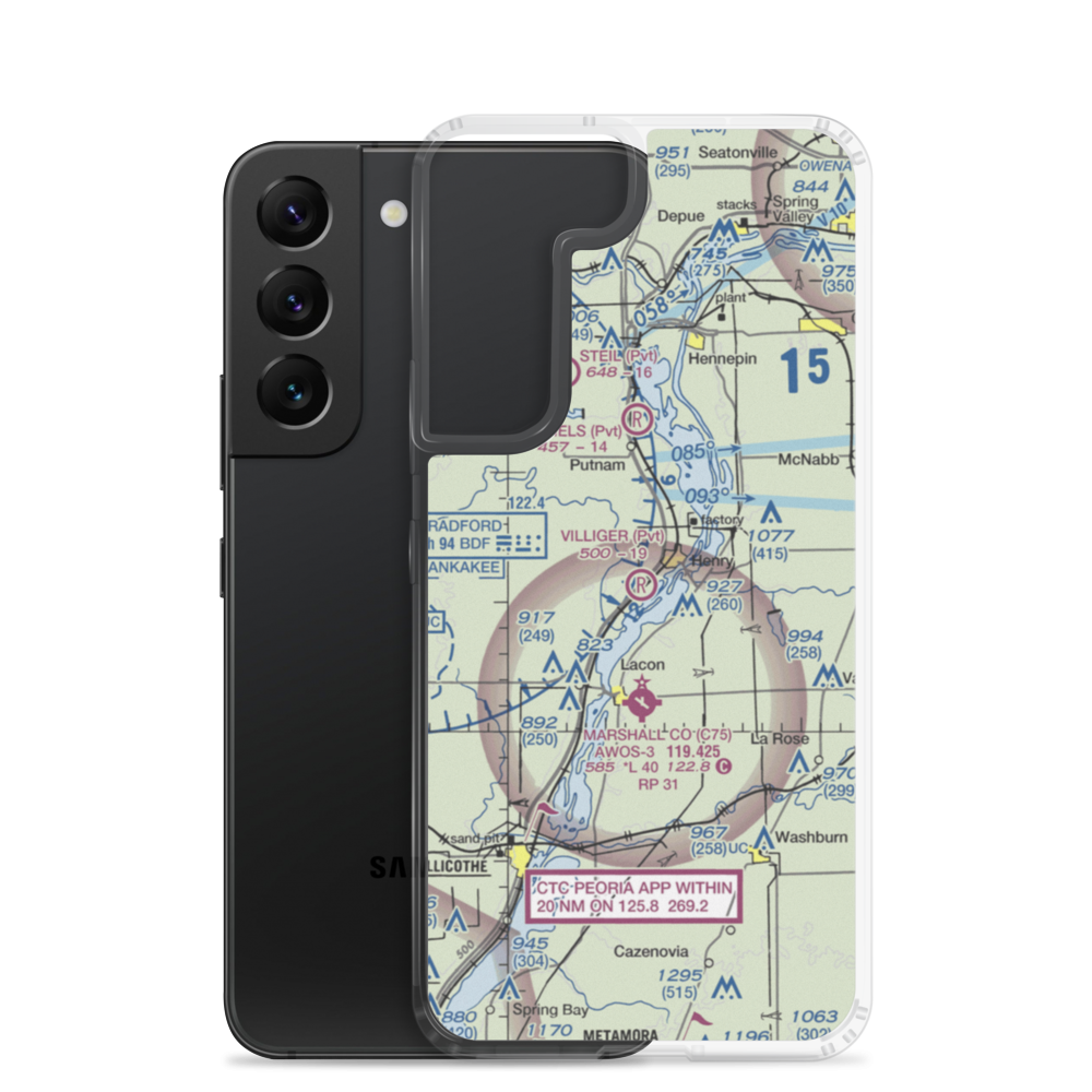 Villiger Restricted Landing Area (9IL0) VFR Sectional Samsung Case Samsung Galaxy S22 model shown