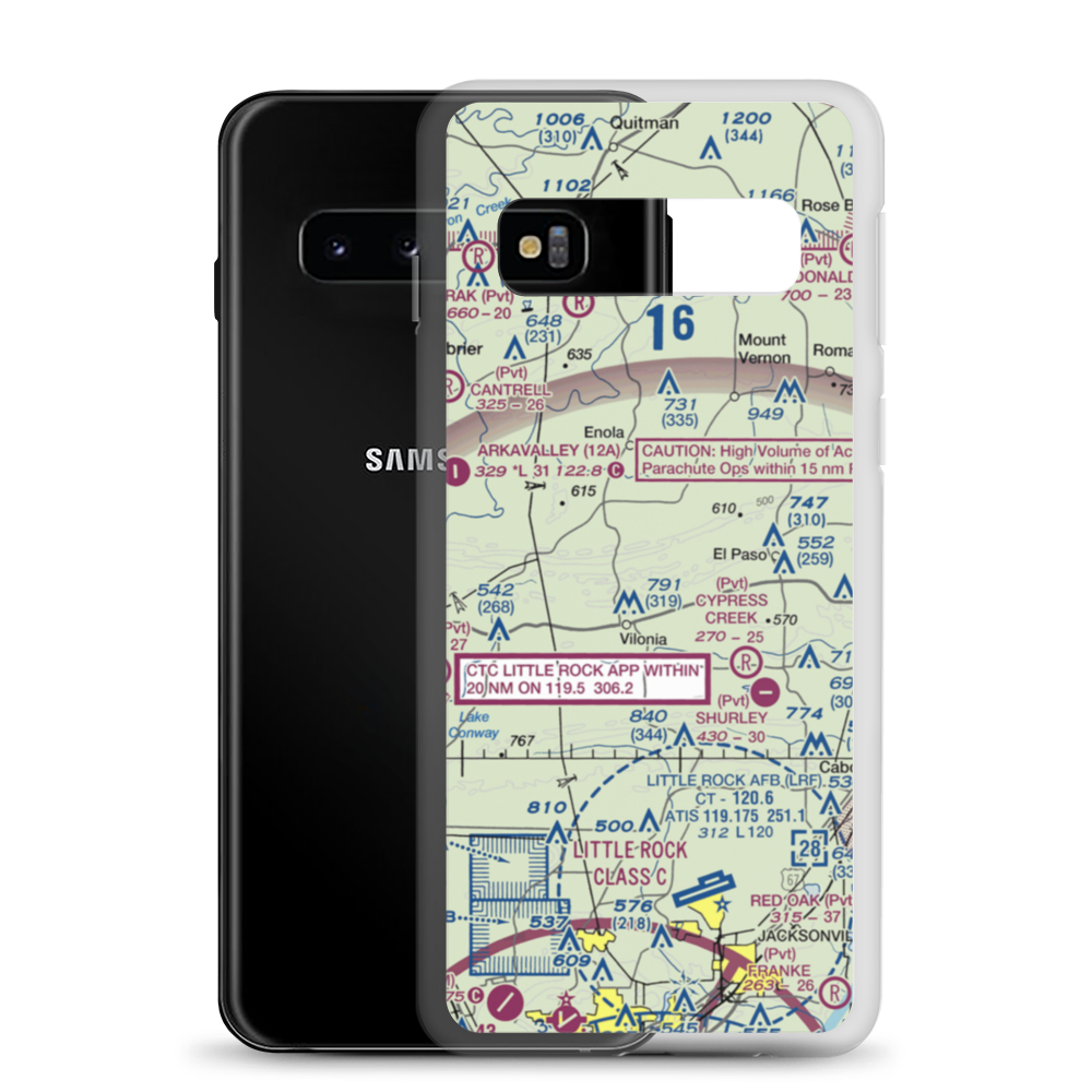 Vilonia Airport (AR25) VFR Sectional Samsung Case Samsung Galaxy S10 model shown