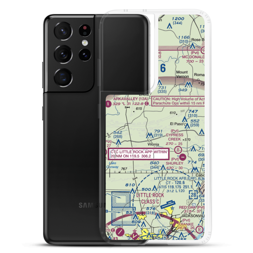 Vilonia Airport (AR25) VFR Sectional Samsung Case Samsung Galaxy S21 Ultra model shown