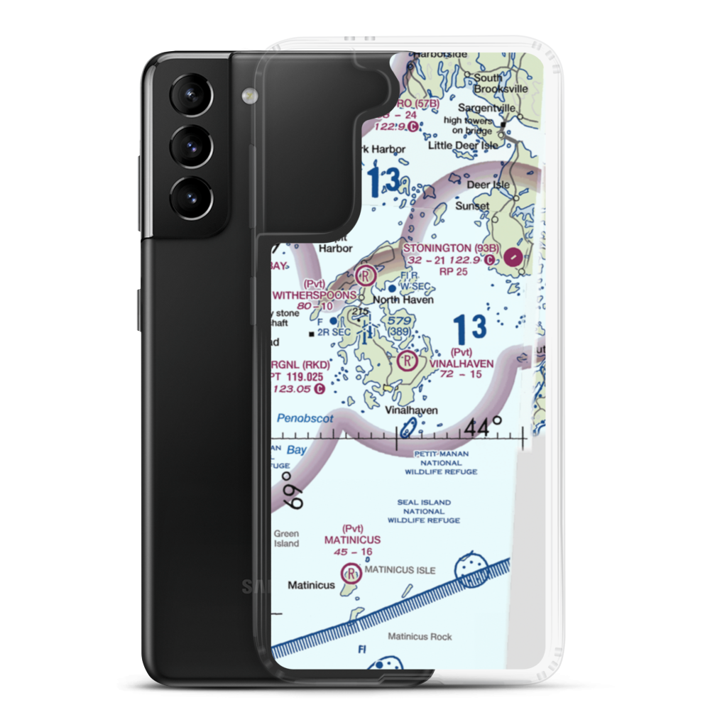 Vinalhaven Airport (ME55) VFR Sectional Samsung Case Samsung Galaxy S21 Plus model shown