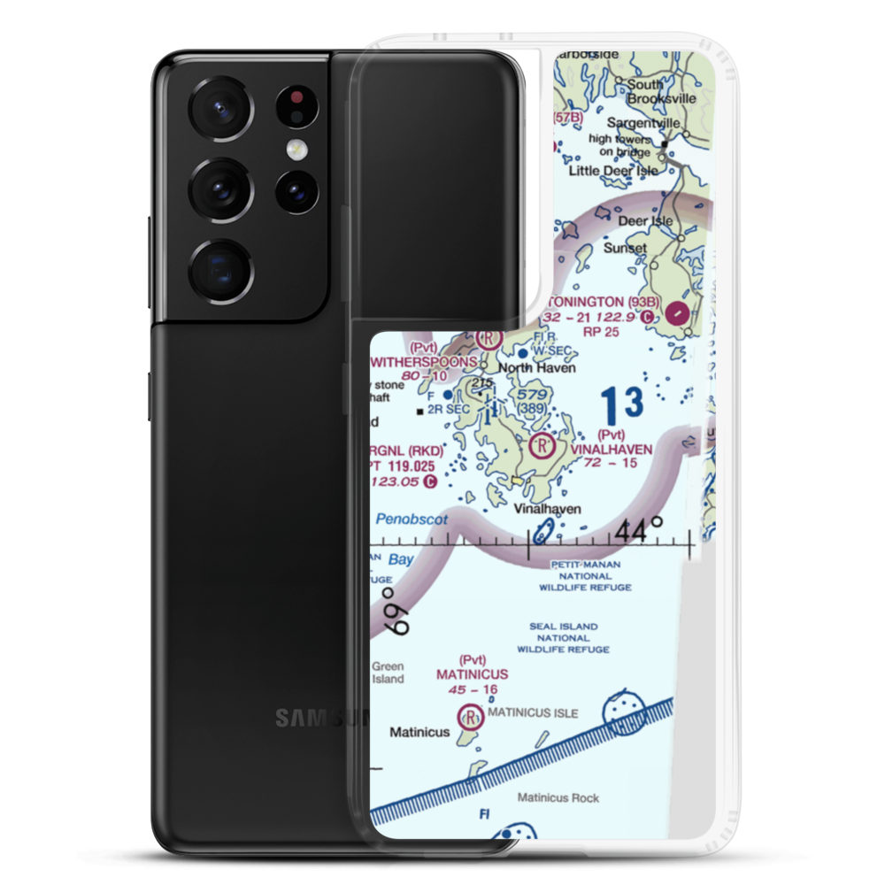 Vinalhaven Airport (ME55) VFR Sectional Samsung Case Samsung Galaxy S21 Ultra model shown