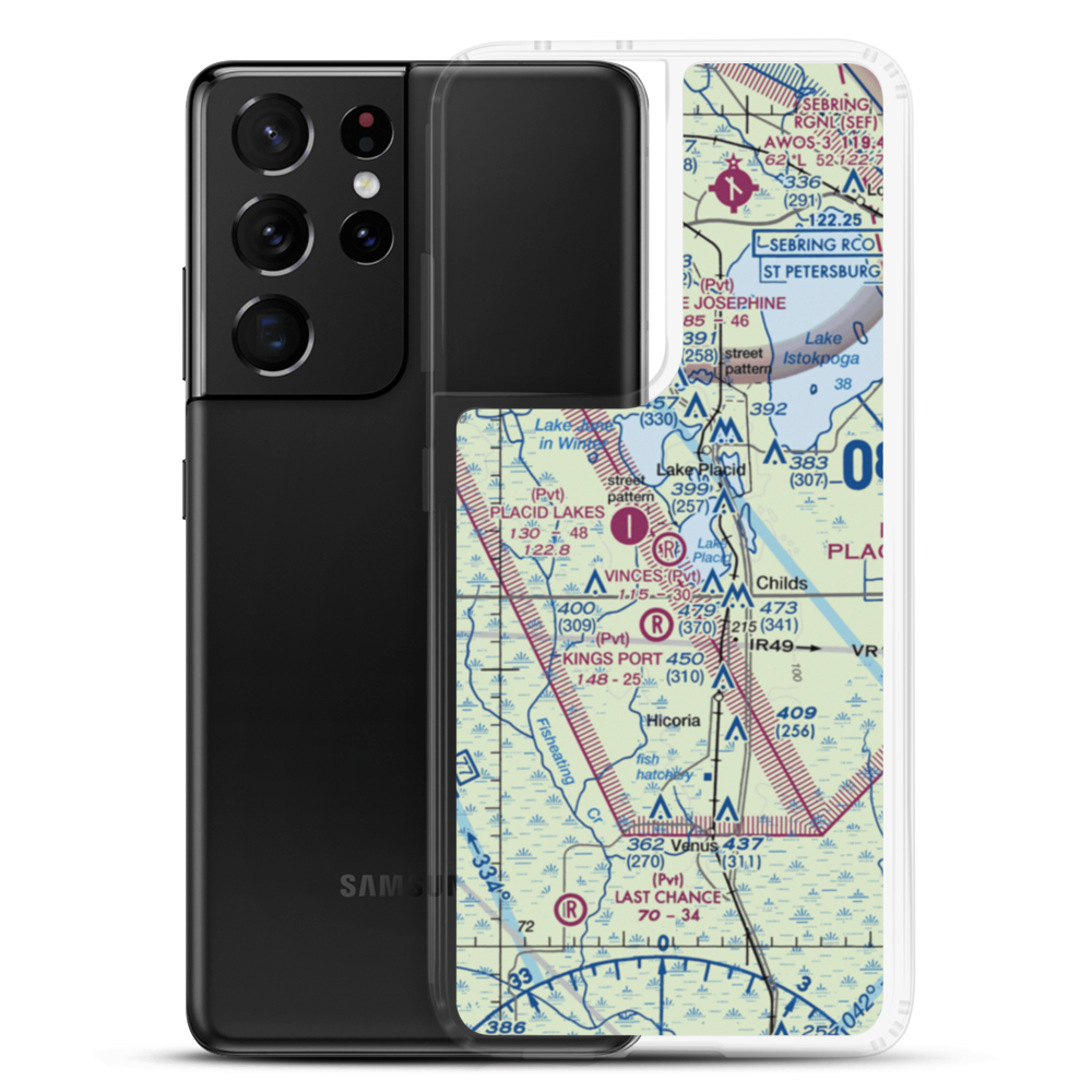 Vince's Condominium Association Airport (FA60) VFR Sectional Samsung Case Samsung Galaxy S21 Ultra model shown