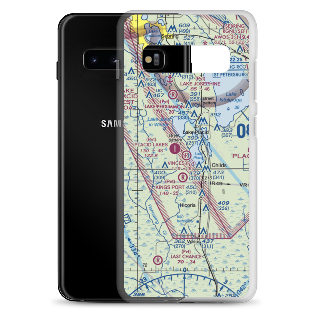 Vince's Condominium Association Airport (FA60) VFR Sectional Samsung Case Samsung Galaxy S10+ model shown