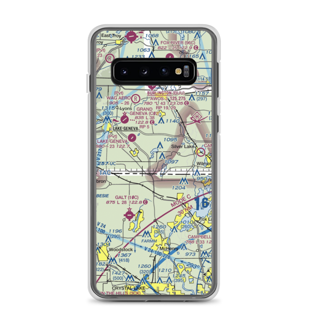 Vincent Airport (64C) VFR Sectional Samsung Case Samsung Galaxy S10 model shown