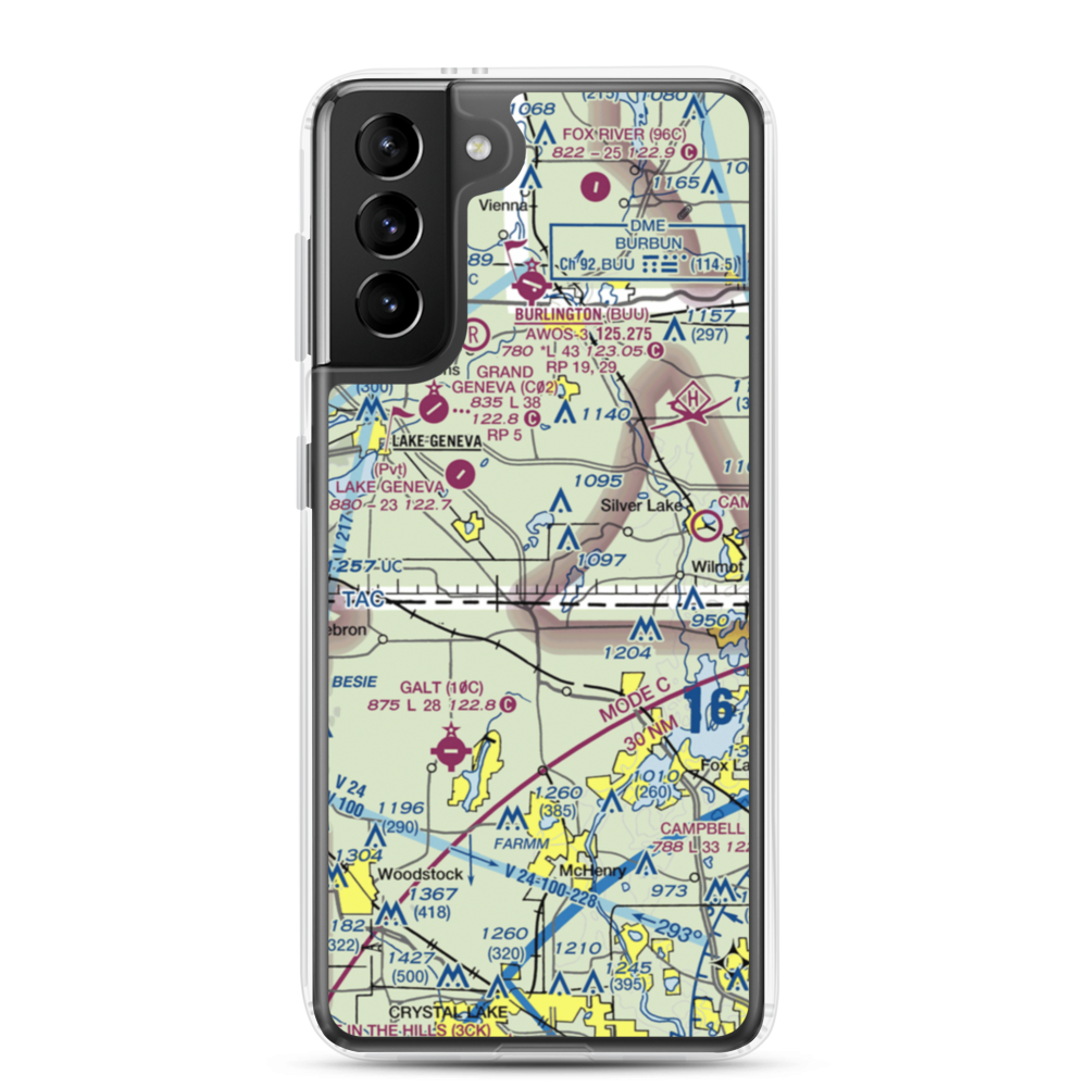 Vincent Airport (64C) VFR Sectional Samsung Case Samsung Galaxy S21 Plus model shown