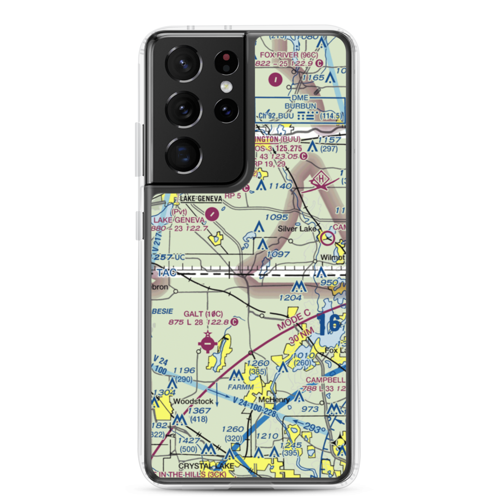 Vincent Airport (64C) VFR Sectional Samsung Case Samsung Galaxy S21 Ultra model shown