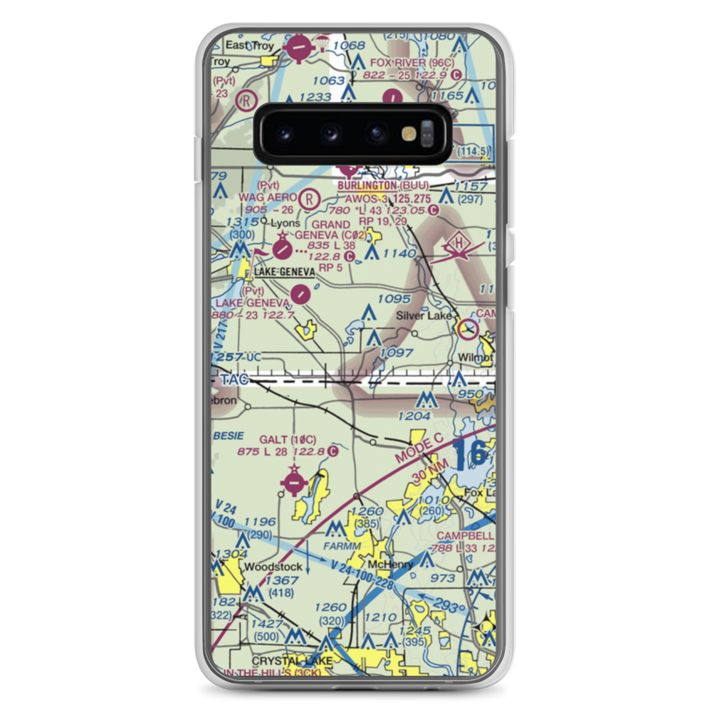 Vincent Airport (64C) VFR Sectional Samsung Case Samsung Galaxy S10+ model shown