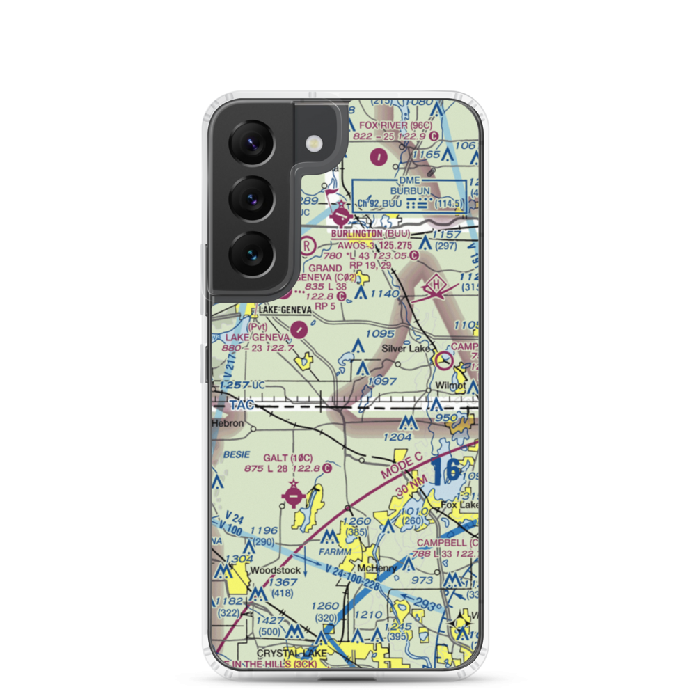 Vincent Airport (64C) VFR Sectional Samsung Case Samsung Galaxy S22 model shown