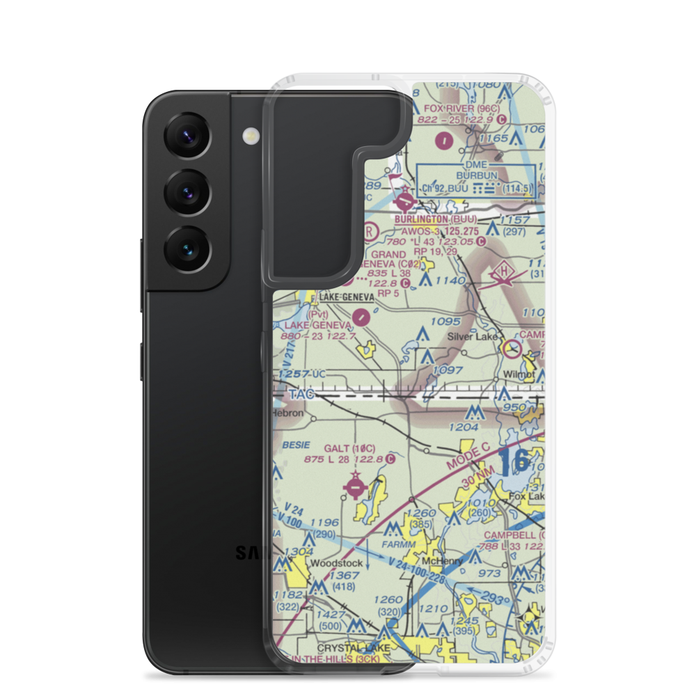 Vincent Airport (64C) VFR Sectional Samsung Case Samsung Galaxy S22 model shown