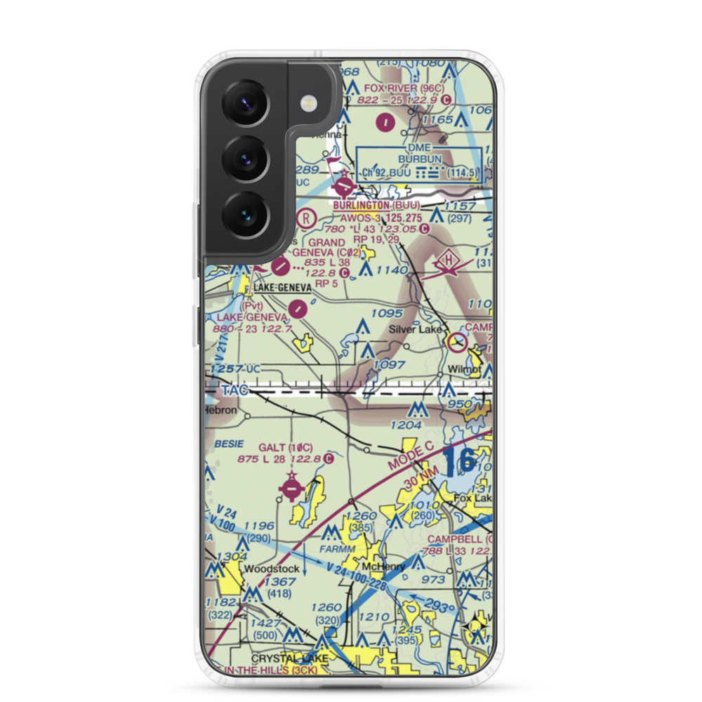 Vincent Airport (64C) VFR Sectional Samsung Case Samsung Galaxy S22 Plus model shown