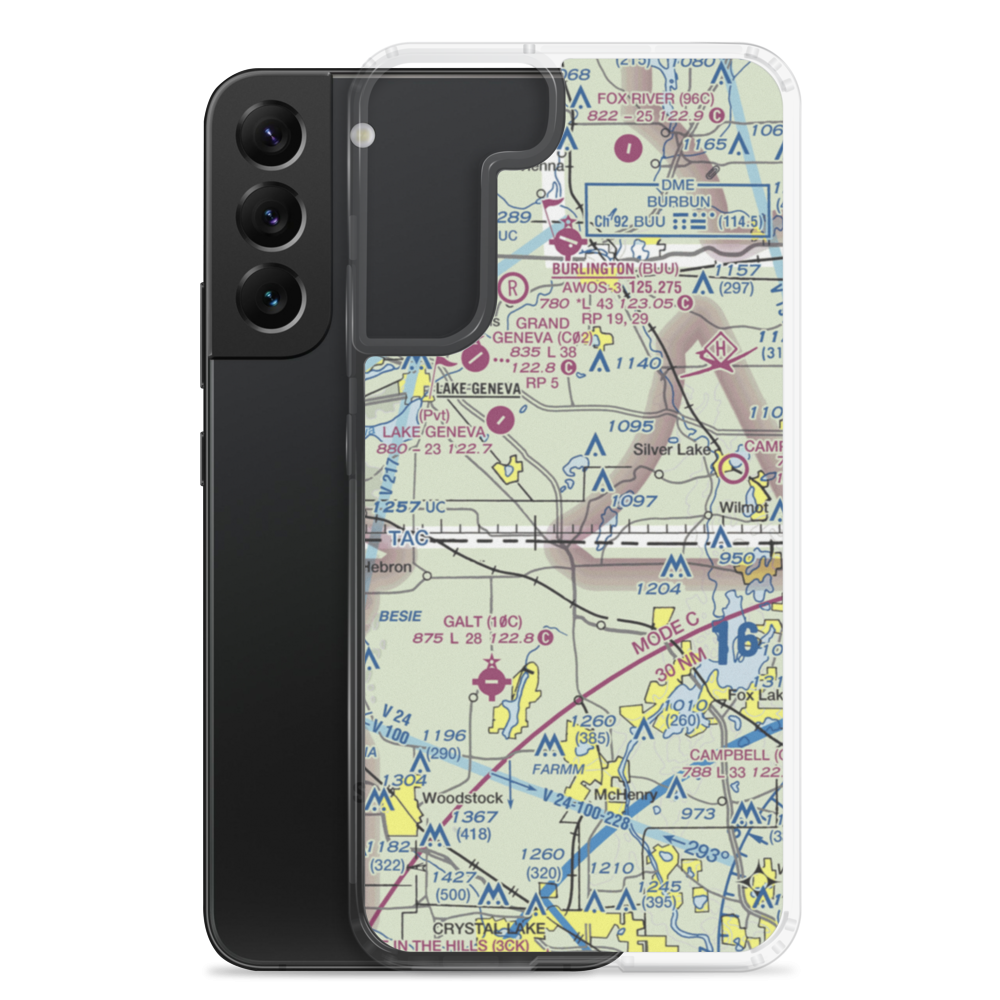 Vincent Airport (64C) VFR Sectional Samsung Case Samsung Galaxy S22 Plus model shown