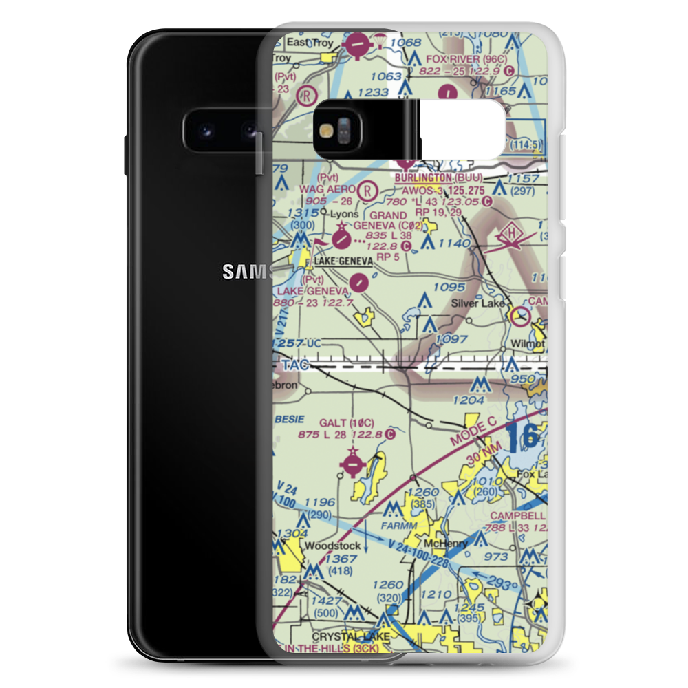 Vincent Airport (64C) VFR Sectional Samsung Case Samsung Galaxy S10+ model shown