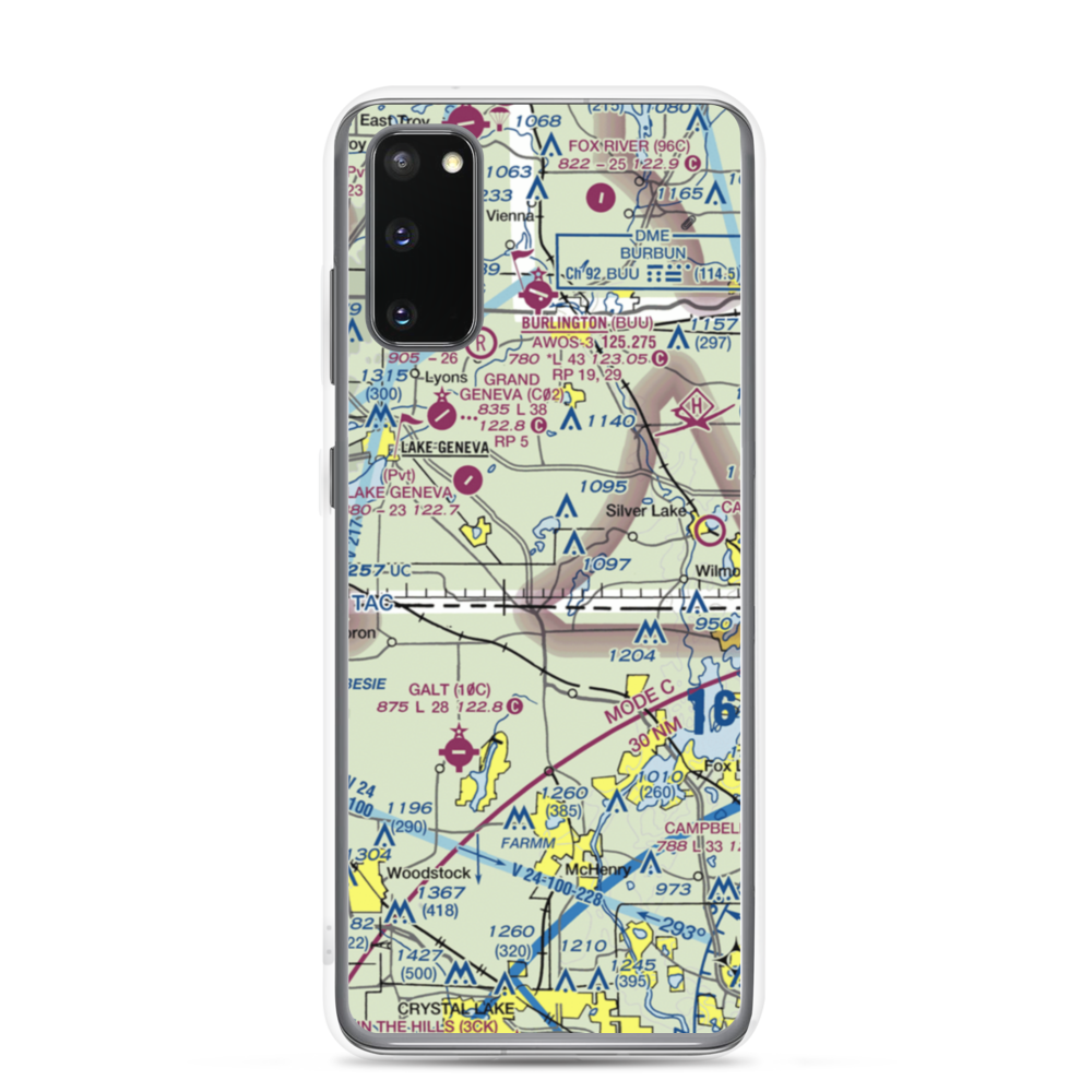 Vincent Airport (64C) VFR Sectional Samsung Case Samsung Galaxy S20 model shown