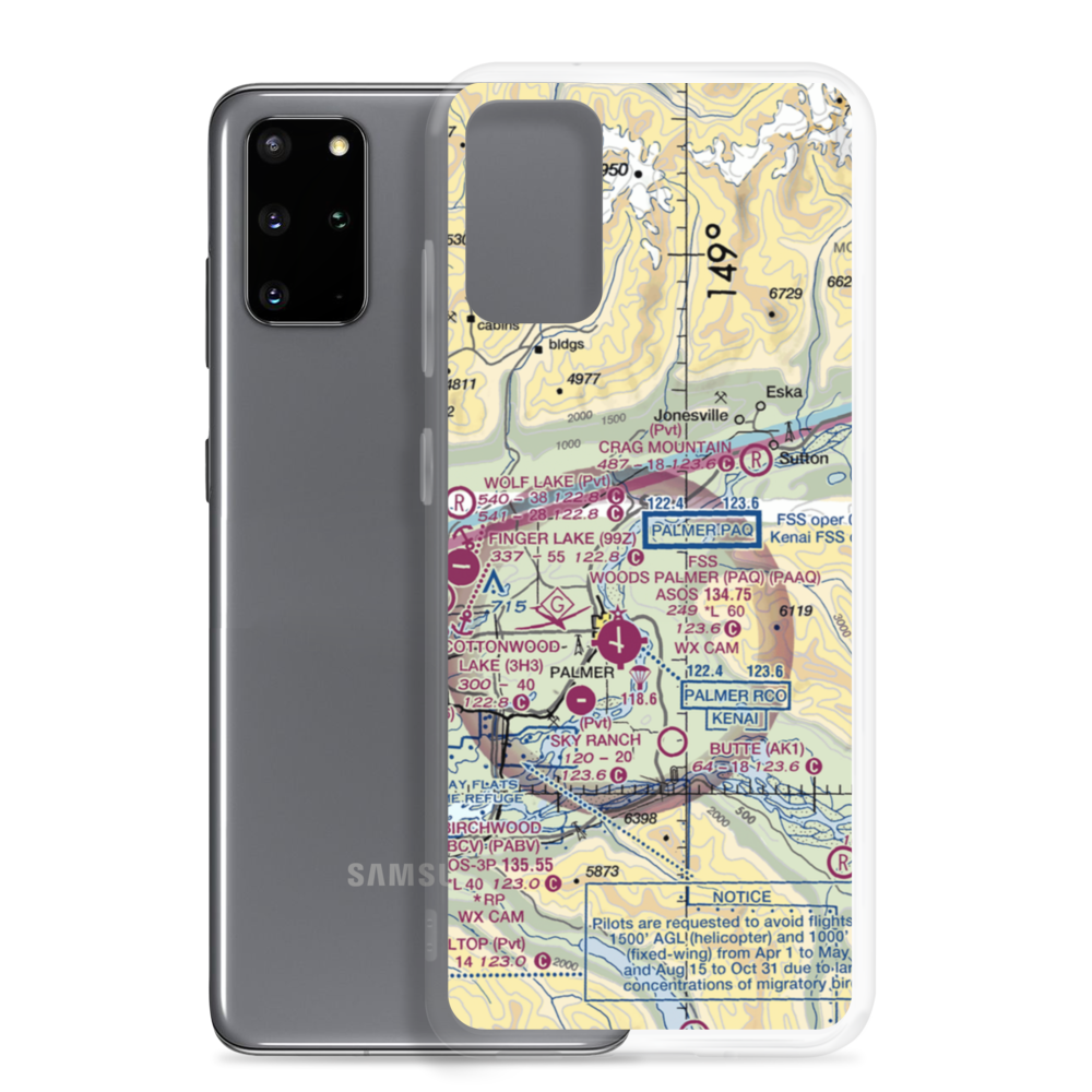 Vinduska Airport (7AK9) VFR Sectional Samsung Case Samsung Galaxy S20 Plus model shown