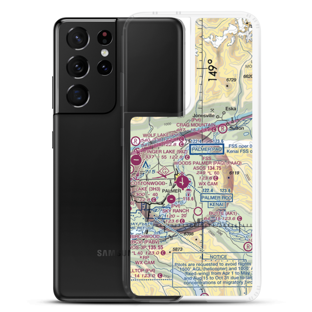 Vinduska Airport (7AK9) VFR Sectional Samsung Case Samsung Galaxy S21 Ultra model shown