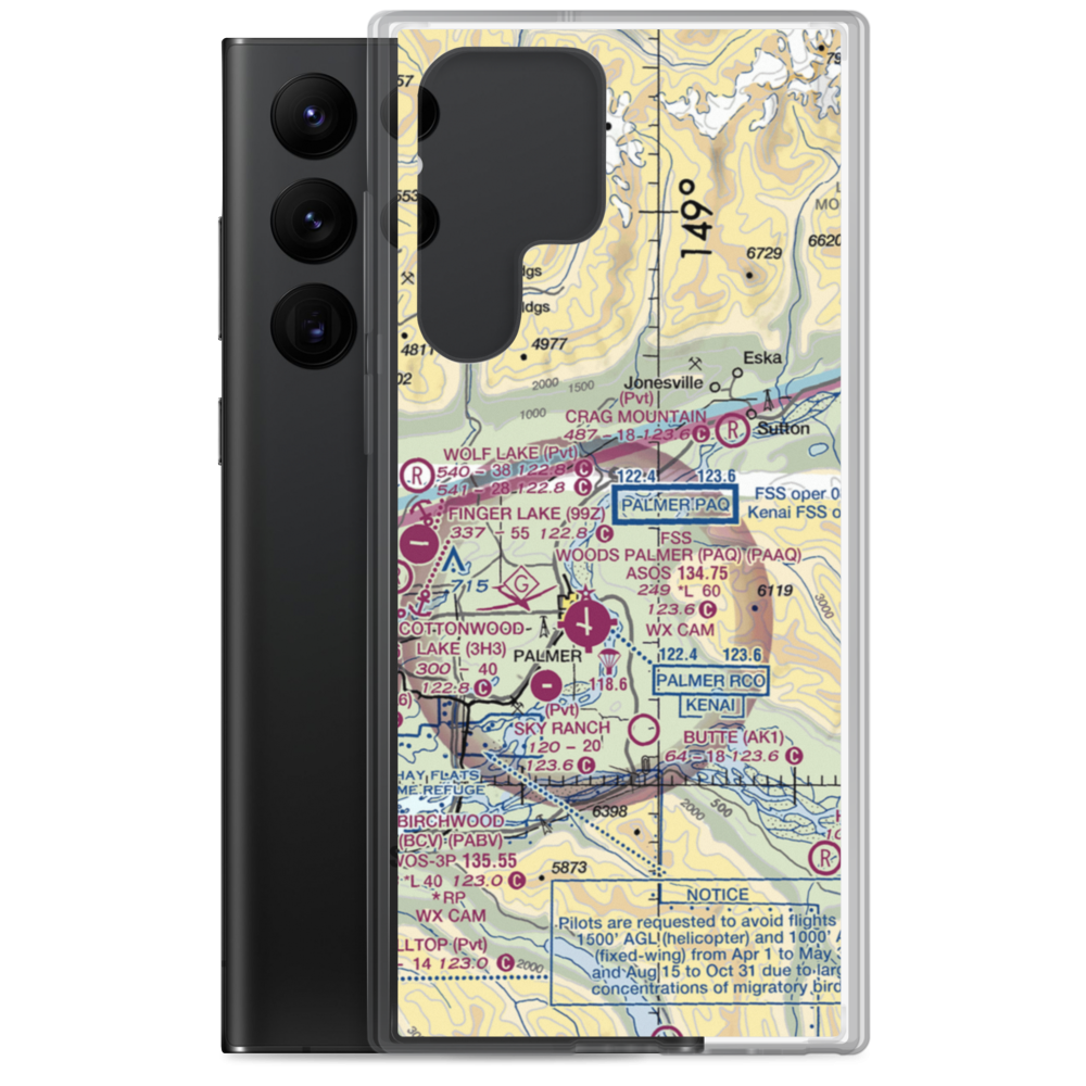 Vinduska Airport (7AK9) VFR Sectional Samsung Case Samsung Galaxy S22 Ultra model shown
