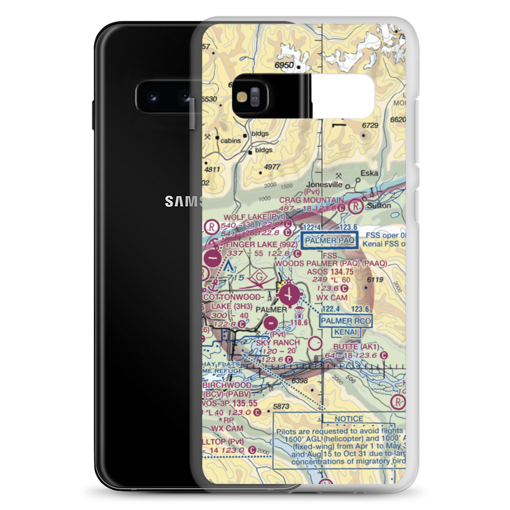 Vinduska Airport (7AK9) VFR Sectional Samsung Case Samsung Galaxy S10+ model shown