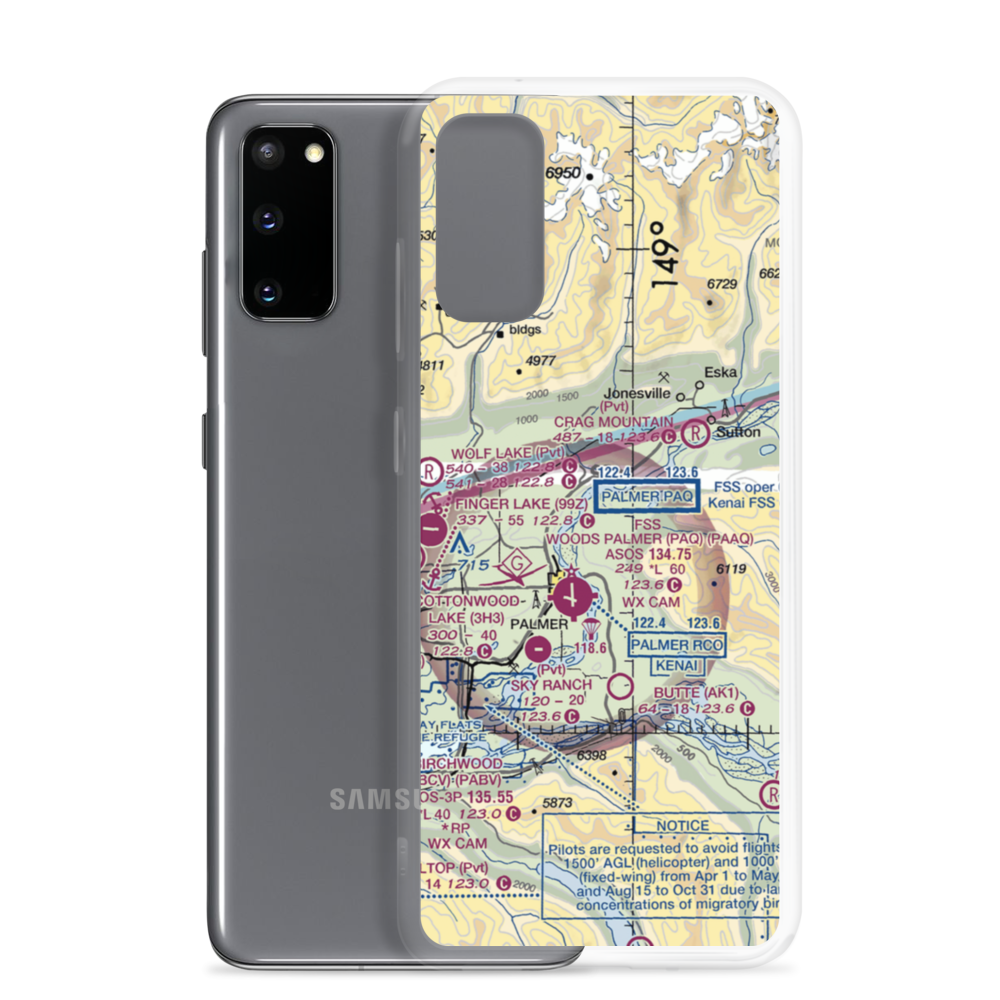 Vinduska Airport (7AK9) VFR Sectional Samsung Case Samsung Galaxy S20 model shown