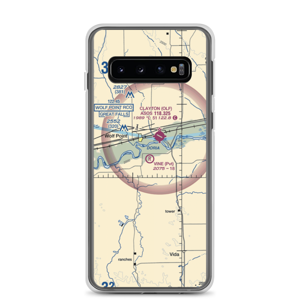 Vine Airport (MT80) VFR Sectional Samsung Case Samsung Galaxy S10 model shown
