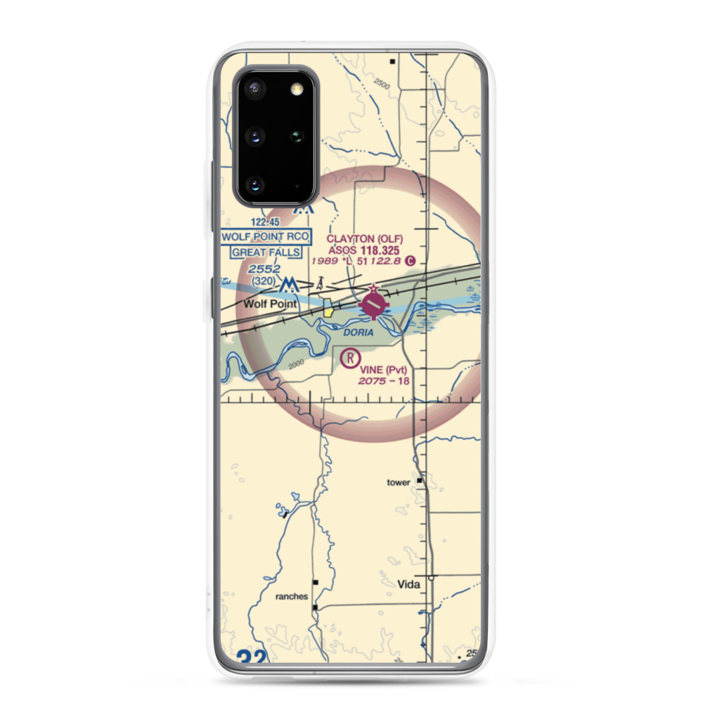 Vine Airport (MT80) VFR Sectional Samsung Case Samsung Galaxy S20 Plus model shown