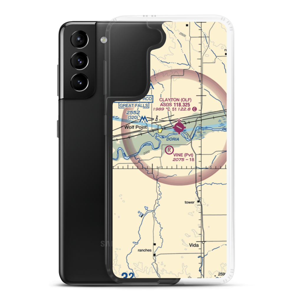 Vine Airport (MT80) VFR Sectional Samsung Case Samsung Galaxy S21 Plus model shown