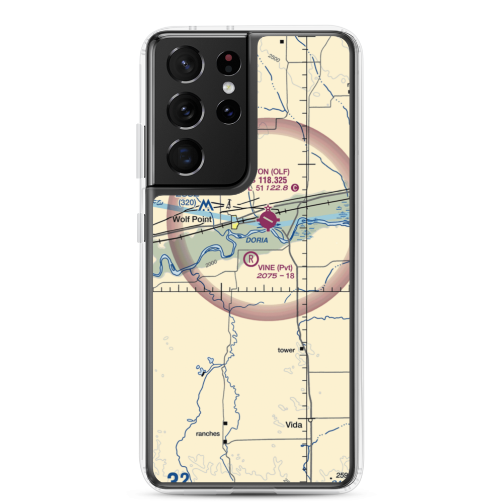 Vine Airport (MT80) VFR Sectional Samsung Case Samsung Galaxy S21 Ultra model shown