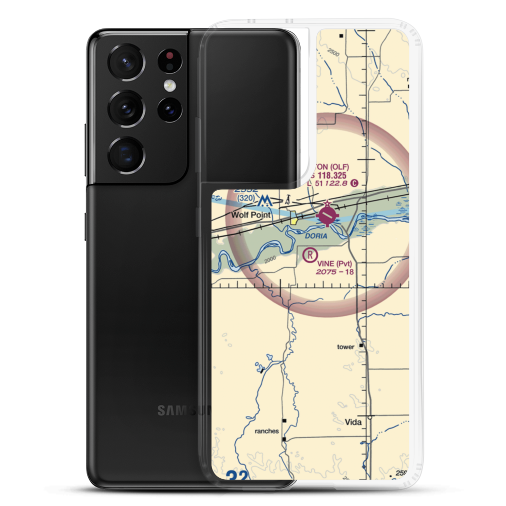 Vine Airport (MT80) VFR Sectional Samsung Case Samsung Galaxy S21 Ultra model shown