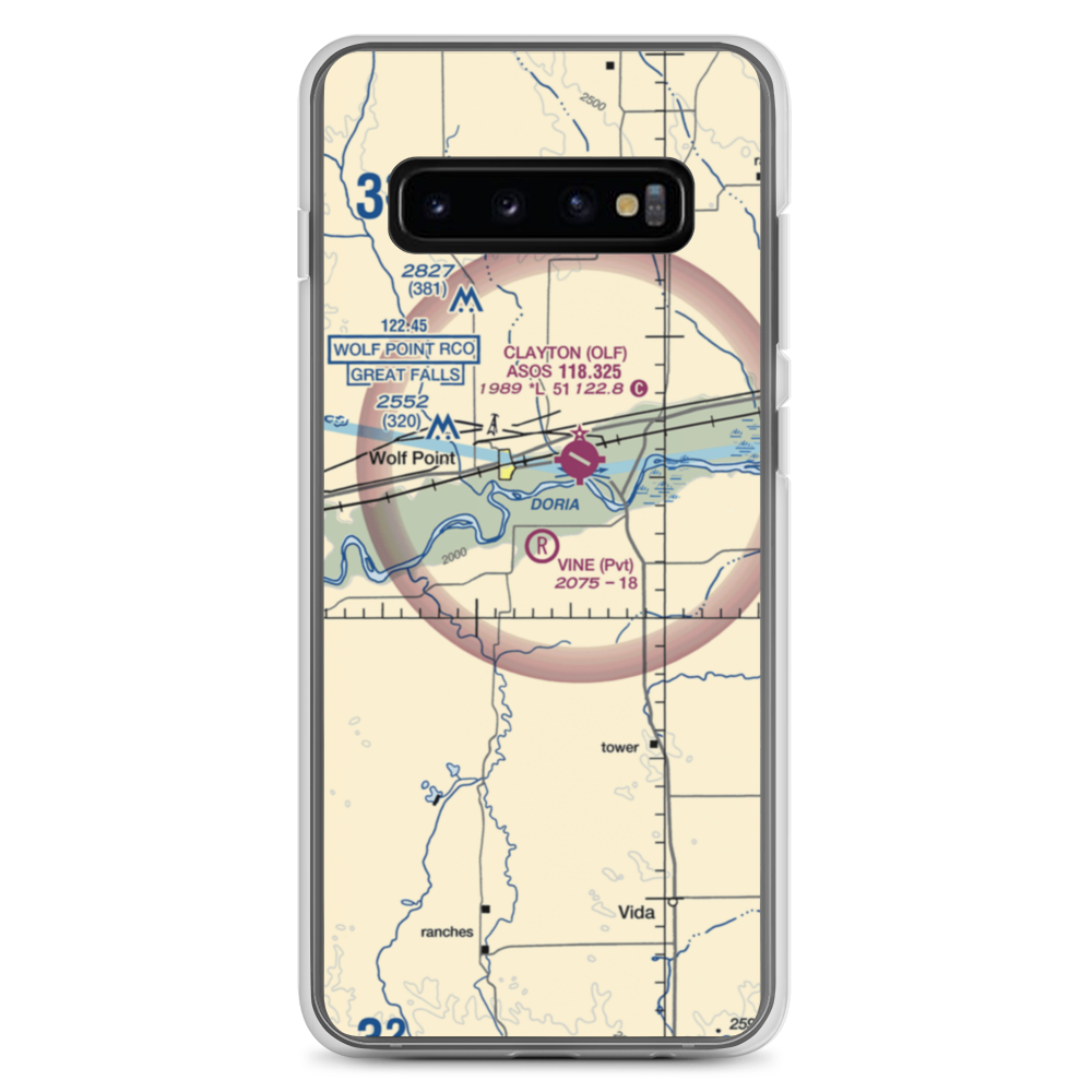 Vine Airport (MT80) VFR Sectional Samsung Case Samsung Galaxy S10+ model shown