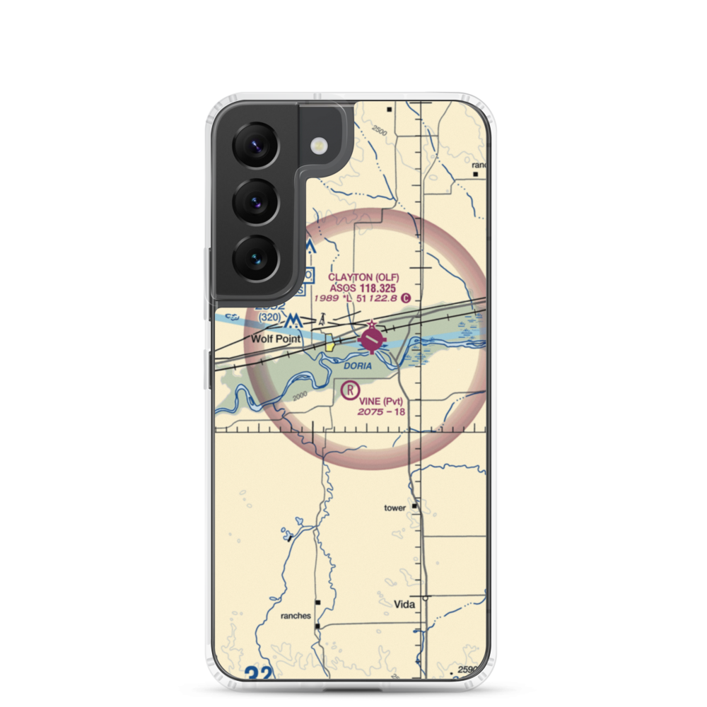 Vine Airport (MT80) VFR Sectional Samsung Case Samsung Galaxy S22 model shown