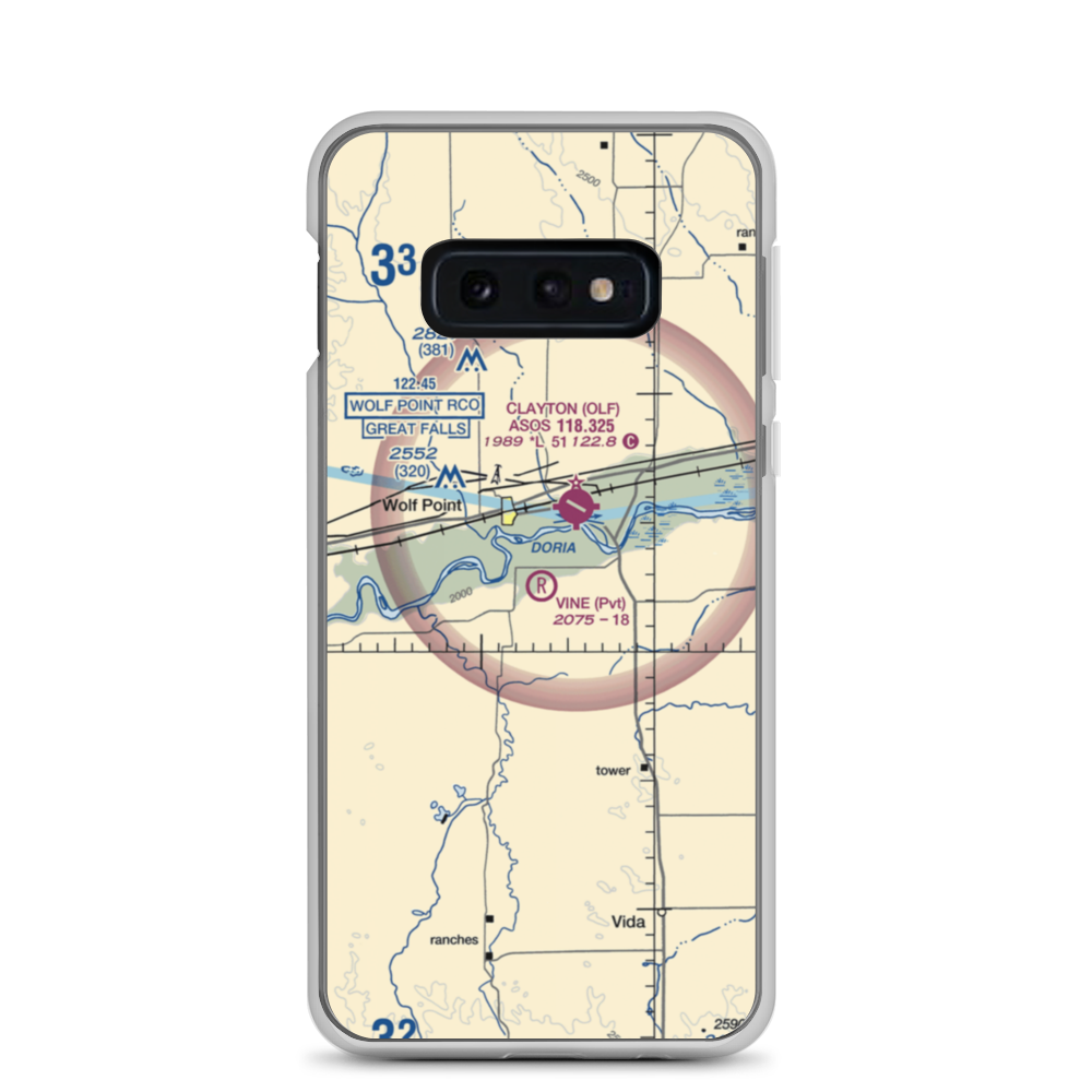 Vine Airport (MT80) VFR Sectional Samsung Case Samsung Galaxy S10e model shown
