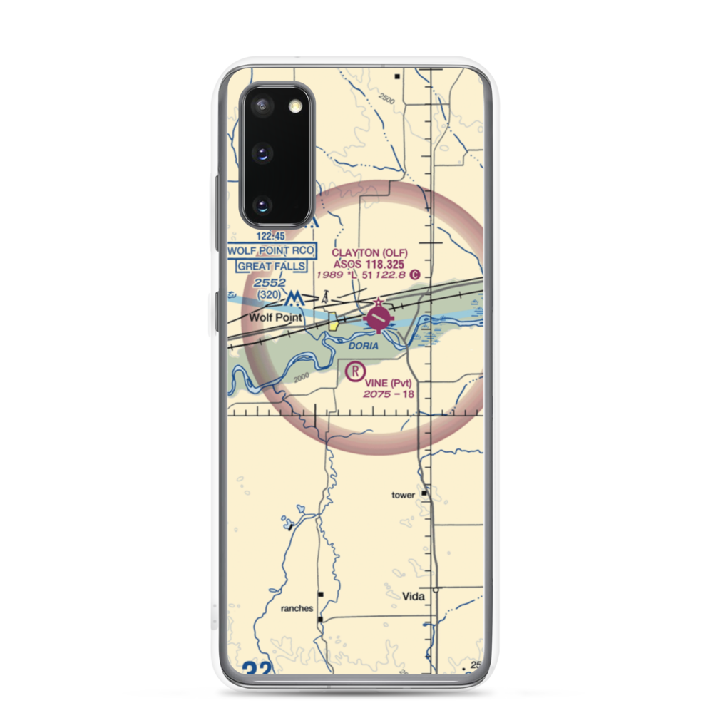 Vine Airport (MT80) VFR Sectional Samsung Case Samsung Galaxy S20 model shown