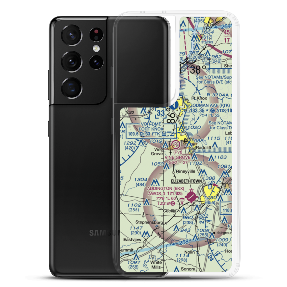 Vine Grove Airport (70KY) VFR Sectional Samsung Case Samsung Galaxy S21 Ultra model shown