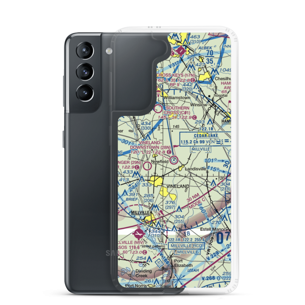 Vineland-Downstown Airport (28N) VFR Sectional Samsung Case Samsung Galaxy S21 model shown