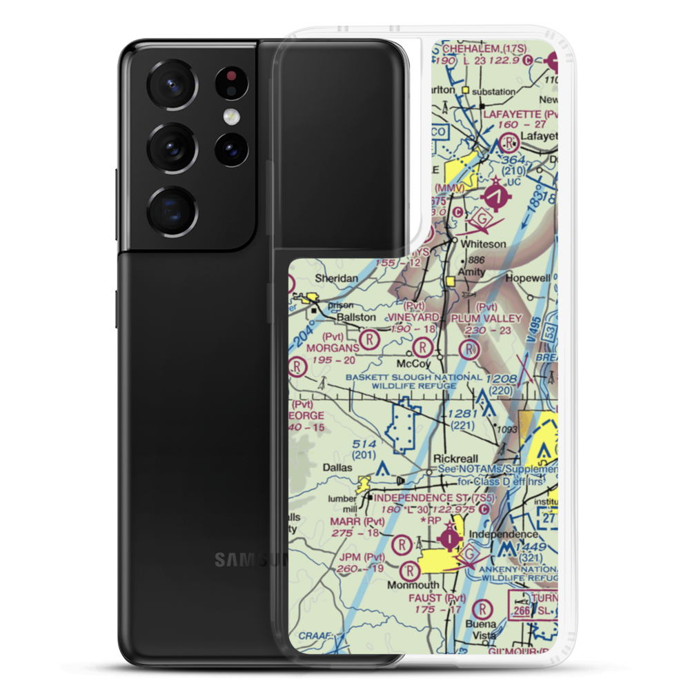 Vineyard Airport (OR95) VFR Sectional Samsung Case Samsung Galaxy S21 Ultra model shown