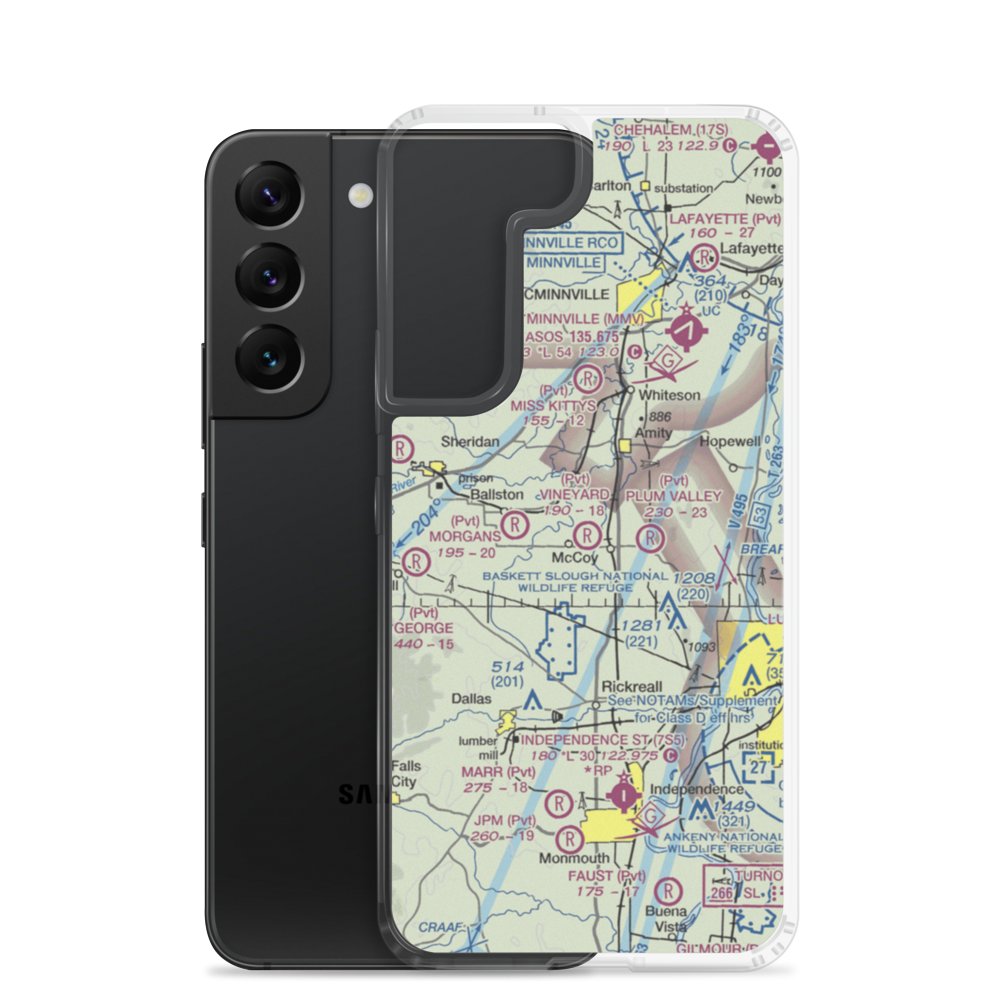 Vineyard Airport (OR95) VFR Sectional Samsung Case Samsung Galaxy S22 model shown