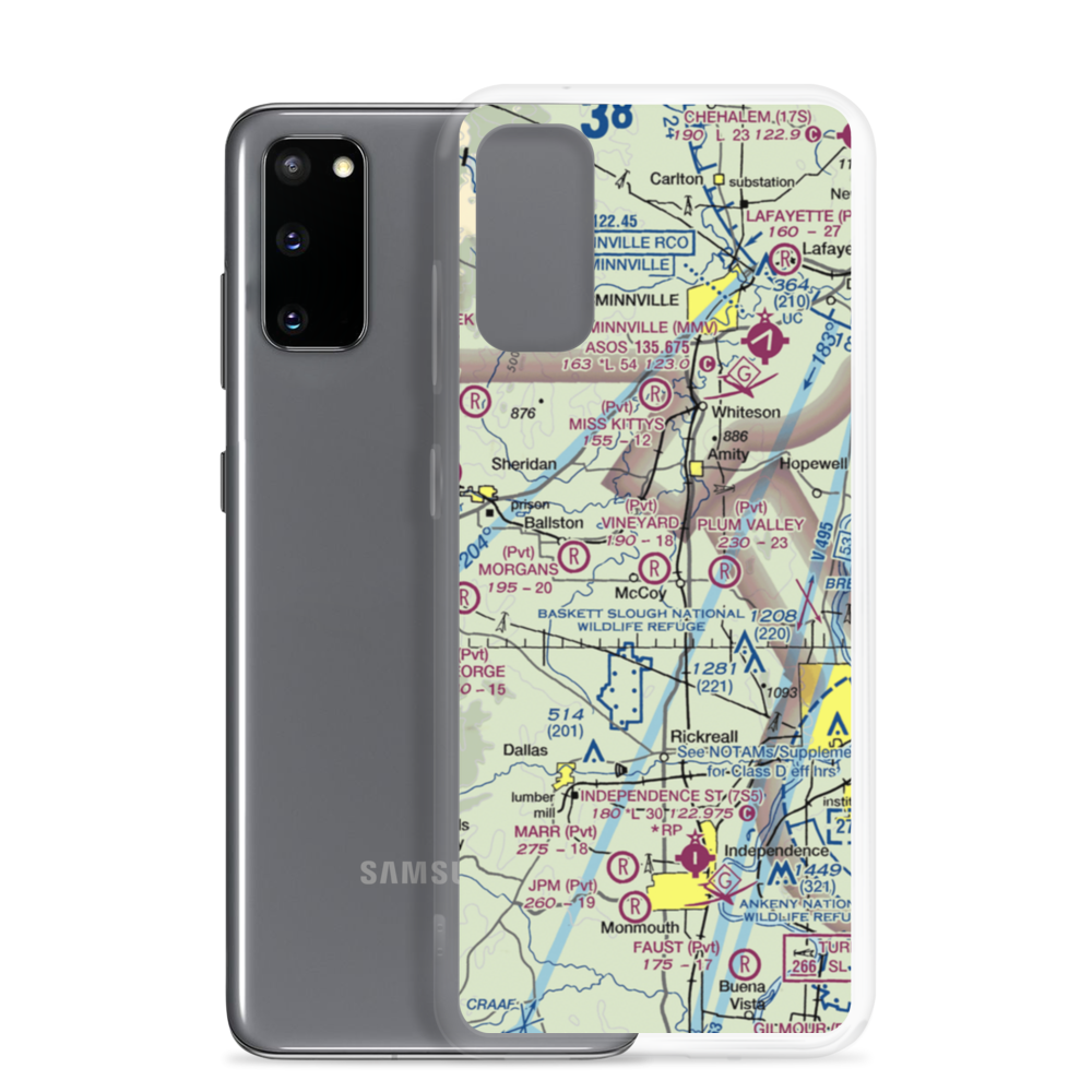 Vineyard Airport (OR95) VFR Sectional Samsung Case Samsung Galaxy S20 model shown