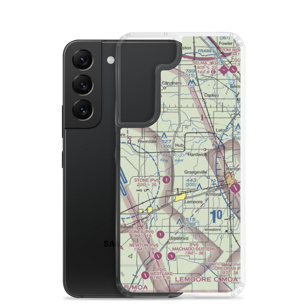 Vineyard Oaks Farm Airport (CN15) VFR Sectional Samsung Case Samsung Galaxy S22 model shown