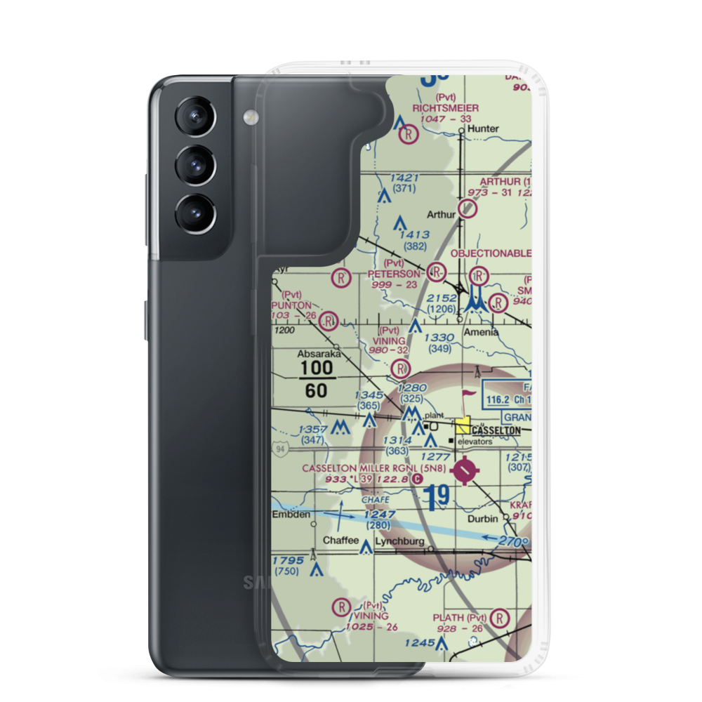 Vining Airport (ND68) VFR Sectional Samsung Case Samsung Galaxy S21 model shown