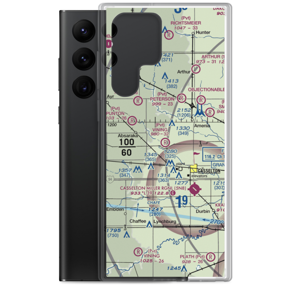 Vining Airport (ND68) VFR Sectional Samsung Case Samsung Galaxy S22 Ultra model shown