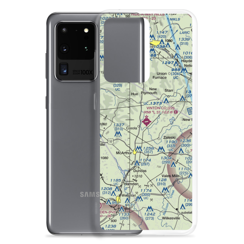 Vinton County Airport (22I) VFR Sectional Samsung Case Samsung Galaxy S20 Ultra model shown